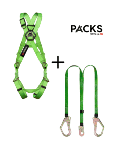PACK: ARNÉS 4 ARGOLLAS + CABO DE VIDA IGNÍFUGOS