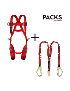 PACK: ARNÉS 3 ARGOLLAS + AMORTIGUADOR DE CAÍDAS