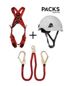 PACK: ARNÉS 4 ARGOLLAS + CABO + CASCO